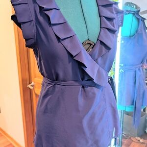 Banana Republic Purple Ruffle Wrap Top